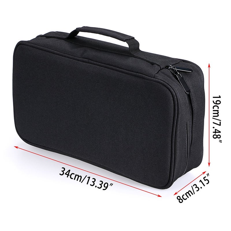BTSKY Art Marker Carrying Case Lipstick Organizer-60 Slots Canvas Zippered Markers Storage for Touch Spectrum Noir Paint Sharpie Markers, Empty Wallet Only (Black) - Image 3